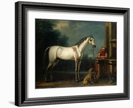 Lord Oxford's "Bloody-Shouldered Arabian" Held by a Groom in Arabian Dress-John Wootton-Framed Giclee Print