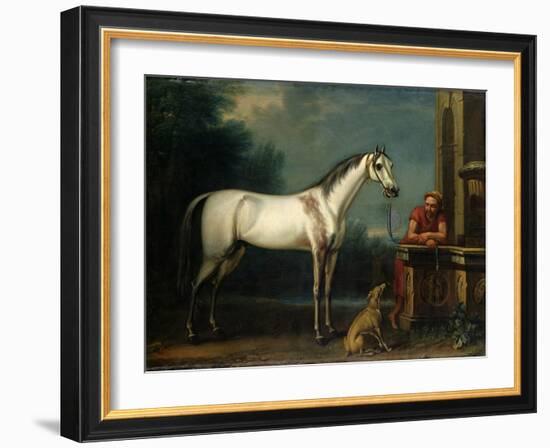 Lord Oxford's "Bloody-Shouldered Arabian" Held by a Groom in Arabian Dress-John Wootton-Framed Giclee Print