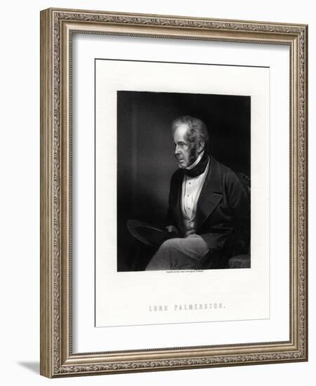 Lord Palmerston, British Prime Minister, 19th Century-W Holl-Framed Giclee Print