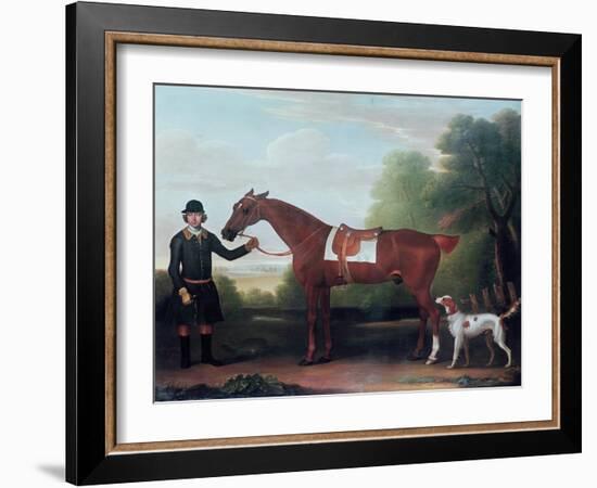 Lord Portman's 'snap' Held by Groom with Dog-James Seymour-Framed Giclee Print