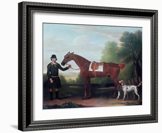 Lord Portman's 'snap' Held by Groom with Dog-James Seymour-Framed Giclee Print