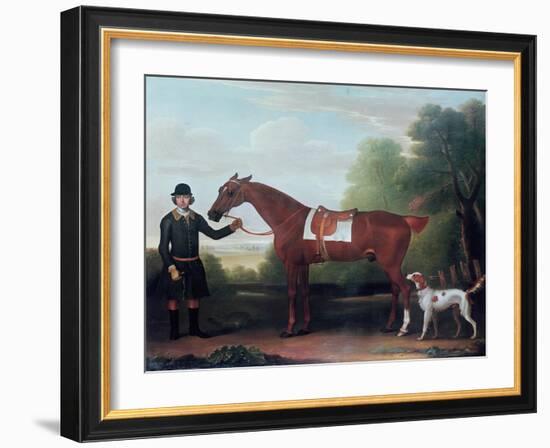 Lord Portman's 'snap' Held by Groom with Dog-James Seymour-Framed Giclee Print