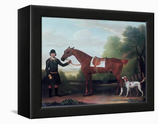 Lord Portman's 'snap' Held by Groom with Dog-James Seymour-Framed Premier Image Canvas