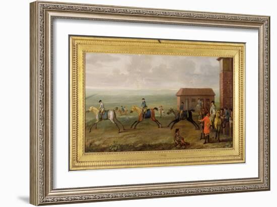 Lord Portmore Watching Racehorses on Exercise on Newmarket Heath, c.1735-John Wootton-Framed Giclee Print