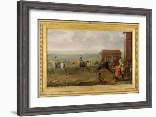 Lord Portmore Watching Racehorses on Exercise on Newmarket Heath, c.1735-John Wootton-Framed Giclee Print