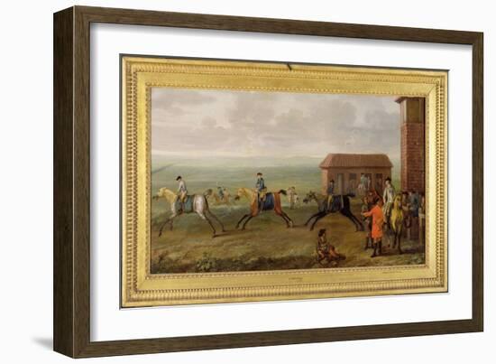 Lord Portmore Watching Racehorses on Exercise on Newmarket Heath, c.1735-John Wootton-Framed Giclee Print