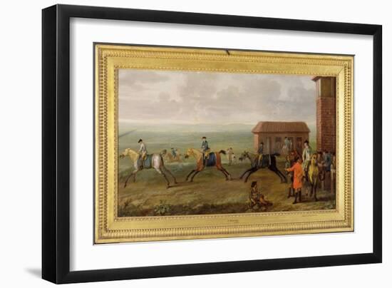 Lord Portmore Watching Racehorses on Exercise on Newmarket Heath, c.1735-John Wootton-Framed Giclee Print