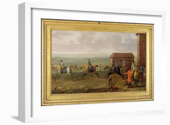 Lord Portmore Watching Racehorses on Exercise on Newmarket Heath, c.1735-John Wootton-Framed Giclee Print