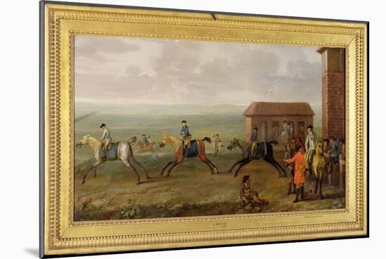Lord Portmore Watching Racehorses on Exercise on Newmarket Heath, c.1735-John Wootton-Mounted Giclee Print