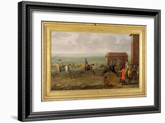 Lord Portmore Watching Racehorses on Exercise on Newmarket Heath, c.1735-John Wootton-Framed Giclee Print