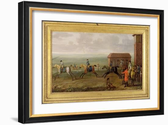 Lord Portmore Watching Racehorses on Exercise on Newmarket Heath, c.1735-John Wootton-Framed Giclee Print