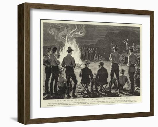 Lord Randolph Churchill at a Camp-Fire Concert at Fort Tuli-null-Framed Giclee Print