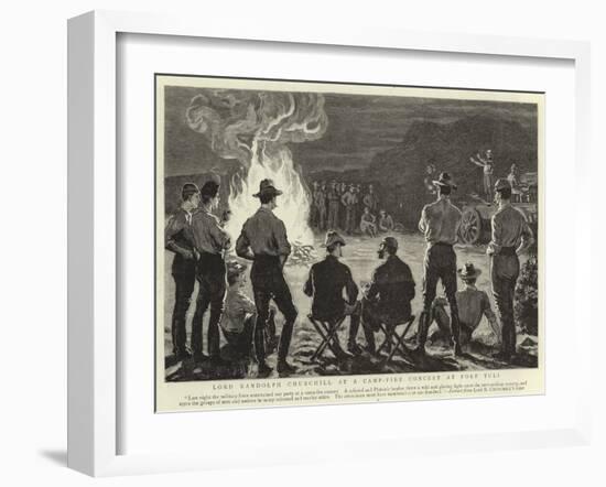 Lord Randolph Churchill at a Camp-Fire Concert at Fort Tuli-null-Framed Giclee Print