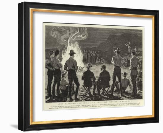 Lord Randolph Churchill at a Camp-Fire Concert at Fort Tuli-null-Framed Giclee Print