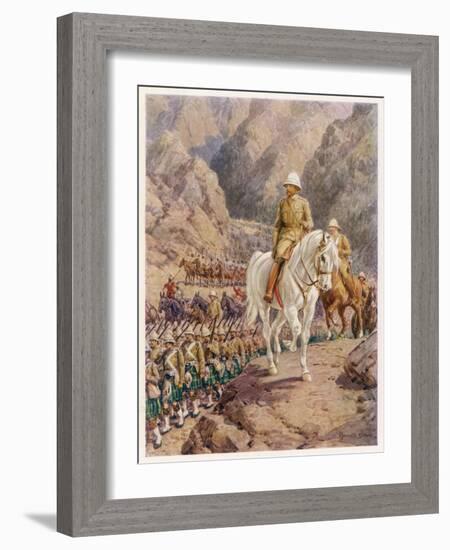 Lord Roberts on the March to Kandahar-Howard Davie-Framed Art Print