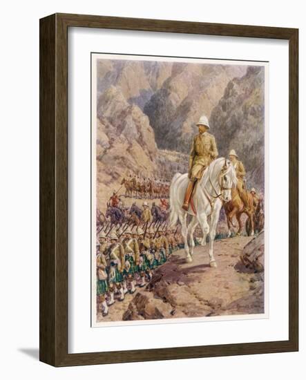 Lord Roberts on the March to Kandahar-Howard Davie-Framed Art Print