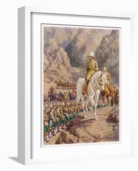 Lord Roberts on the March to Kandahar-Howard Davie-Framed Art Print