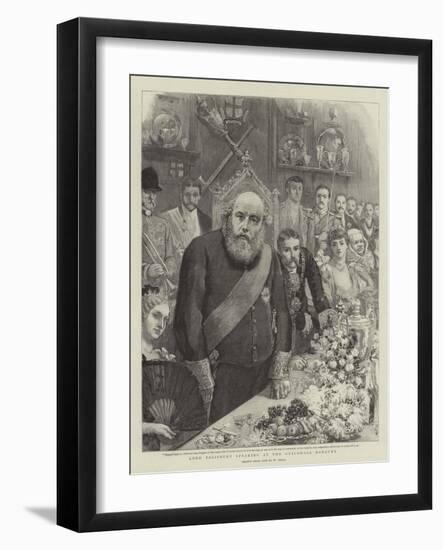 Lord Salisbury Speaking at the Guildhall Banquet-William Small-Framed Giclee Print