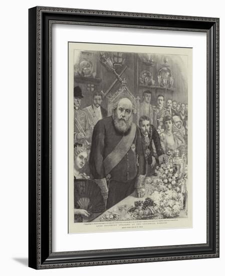 Lord Salisbury Speaking at the Guildhall Banquet-William Small-Framed Giclee Print