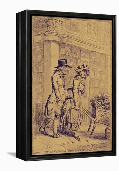 Lord Sandwich paying attention to a flower seller-James Gillray-Framed Premier Image Canvas