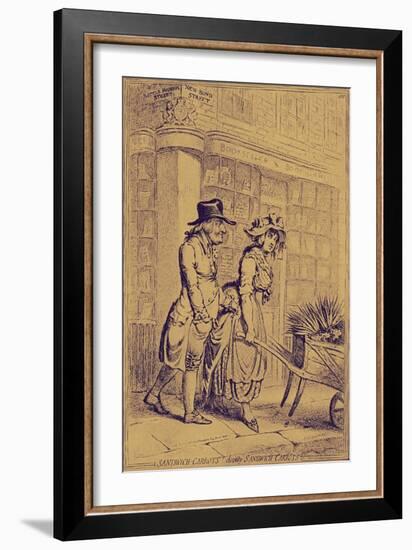 Lord Sandwich paying attention to a flower seller-James Gillray-Framed Giclee Print