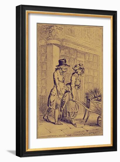 Lord Sandwich paying attention to a flower seller-James Gillray-Framed Giclee Print