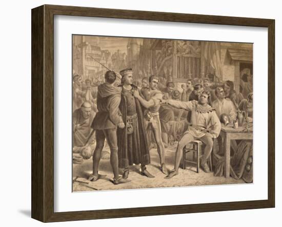 'Lord Saye and Sele Brought Before Jack Cade', 1886-W Ridgway-Framed Giclee Print