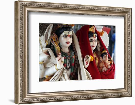 Lord Shiva and his wife Parvati, statues of Hindu gods, Kathmandu, Nepal, Asia-Godong-Framed Photographic Print