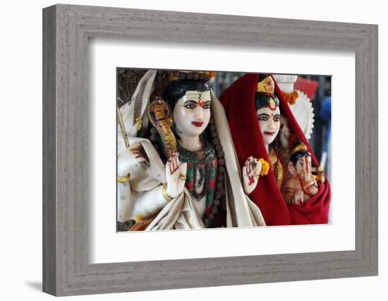 Lord Shiva and his wife Parvati, statues of Hindu gods, Kathmandu, Nepal, Asia-Godong-Framed Photographic Print