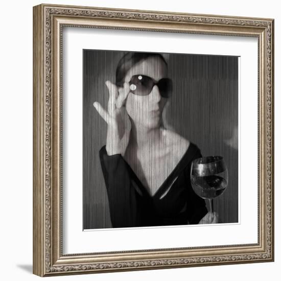 Loren with Wine-NaxArt-Framed Art Print