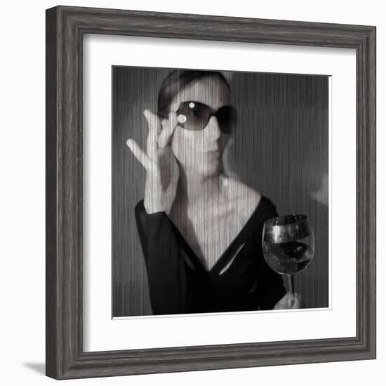 Loren with Wine-NaxArt-Framed Art Print