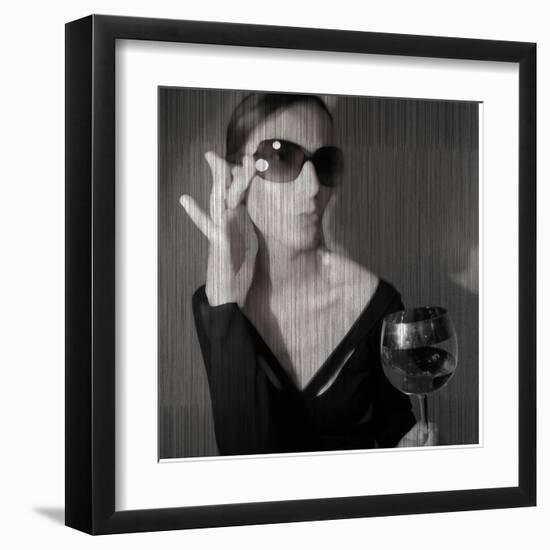 Loren with Wine-NaxArt-Framed Art Print