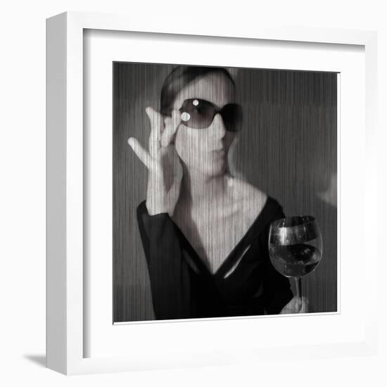 Loren with Wine-NaxArt-Framed Art Print