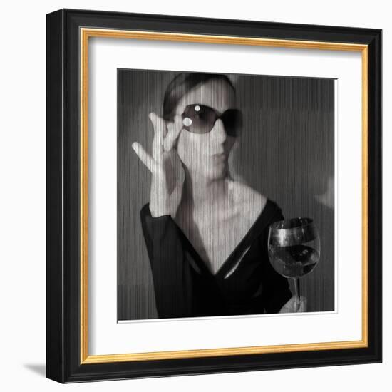 Loren with Wine-NaxArt-Framed Art Print