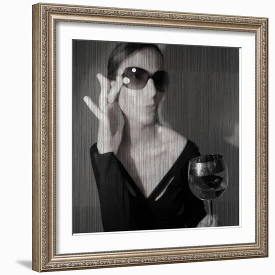 Loren with Wine-NaxArt-Framed Art Print