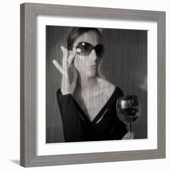 Loren with Wine-NaxArt-Framed Art Print