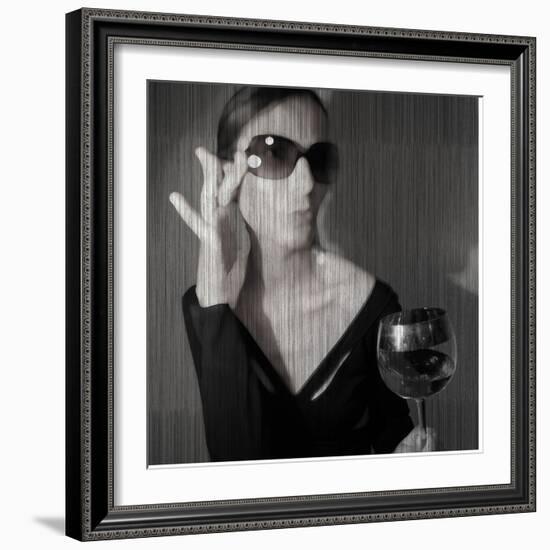 Loren with Wine-NaxArt-Framed Art Print