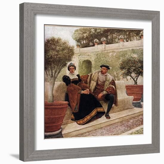 Lorenzo and Jessica, Illustration from 'The Merchant of Venice', c.1910-Sir James Dromgole Linton-Framed Giclee Print