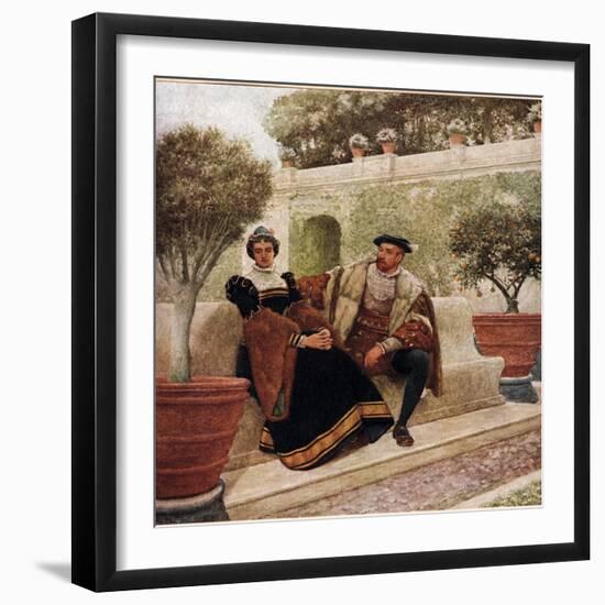 Lorenzo and Jessica, Illustration from 'The Merchant of Venice', c.1910-Sir James Dromgole Linton-Framed Giclee Print