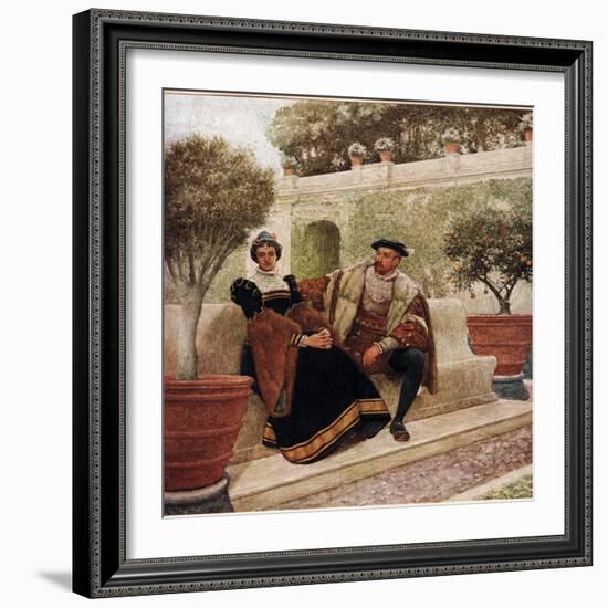 Lorenzo and Jessica, Illustration from 'The Merchant of Venice', c.1910-Sir James Dromgole Linton-Framed Giclee Print