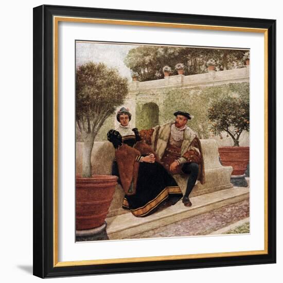 Lorenzo and Jessica, Illustration from 'The Merchant of Venice', c.1910-Sir James Dromgole Linton-Framed Giclee Print