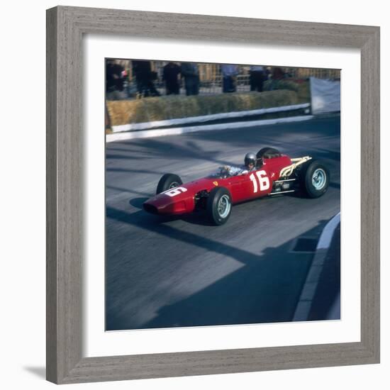 Lorenzo Bandini Driving a Ferrari 246, in the Monaco Grand Prix, Monte Carlo, 1966-null-Framed Photographic Print