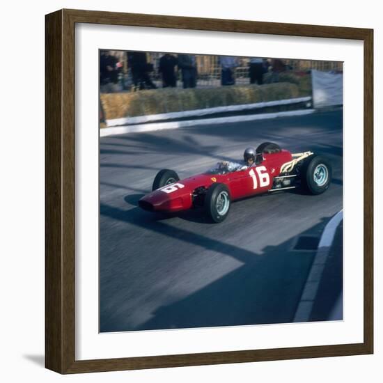 Lorenzo Bandini Driving a Ferrari 246, in the Monaco Grand Prix, Monte Carlo, 1966-null-Framed Photographic Print