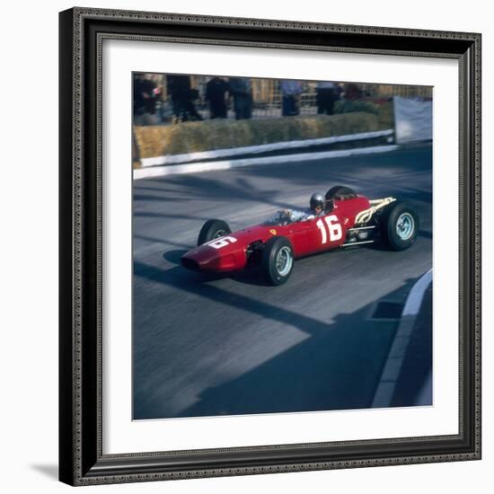 Lorenzo Bandini Driving a Ferrari 246, in the Monaco Grand Prix, Monte Carlo, 1966-null-Framed Photographic Print