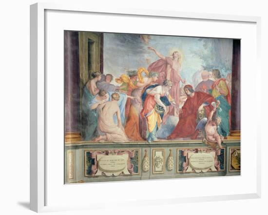 Lorenzo De Medici and Apollo Welcome the Muses and Virtues to Florence-Cecco Bravo-Framed Giclee Print