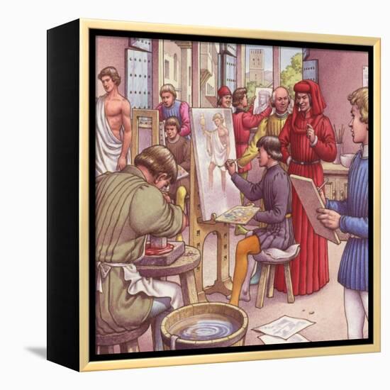 Lorenzo De Medici Visits the School for Artists-Pat Nicolle-Framed Premier Image Canvas