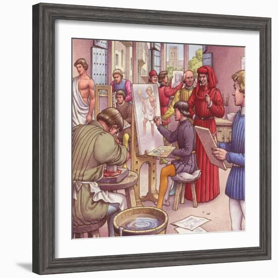 Lorenzo De Medici Visits the School for Artists-Pat Nicolle-Framed Giclee Print