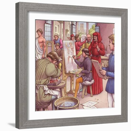 Lorenzo De Medici Visits the School for Artists-Pat Nicolle-Framed Giclee Print