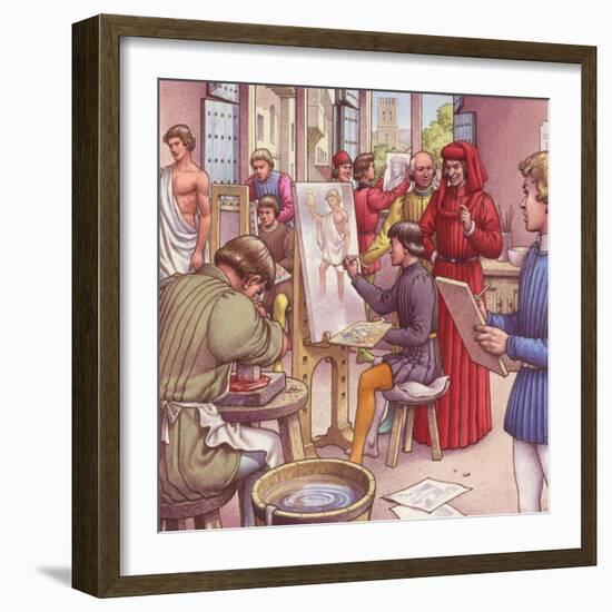 Lorenzo De Medici Visits the School for Artists-Pat Nicolle-Framed Giclee Print