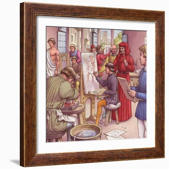 Lorenzo De Medici Visits the School for Artists-Pat Nicolle-Framed Giclee Print